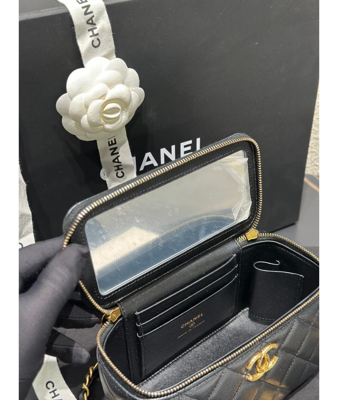 CHANEL Черная кожаная сумка через плечо, фото 9