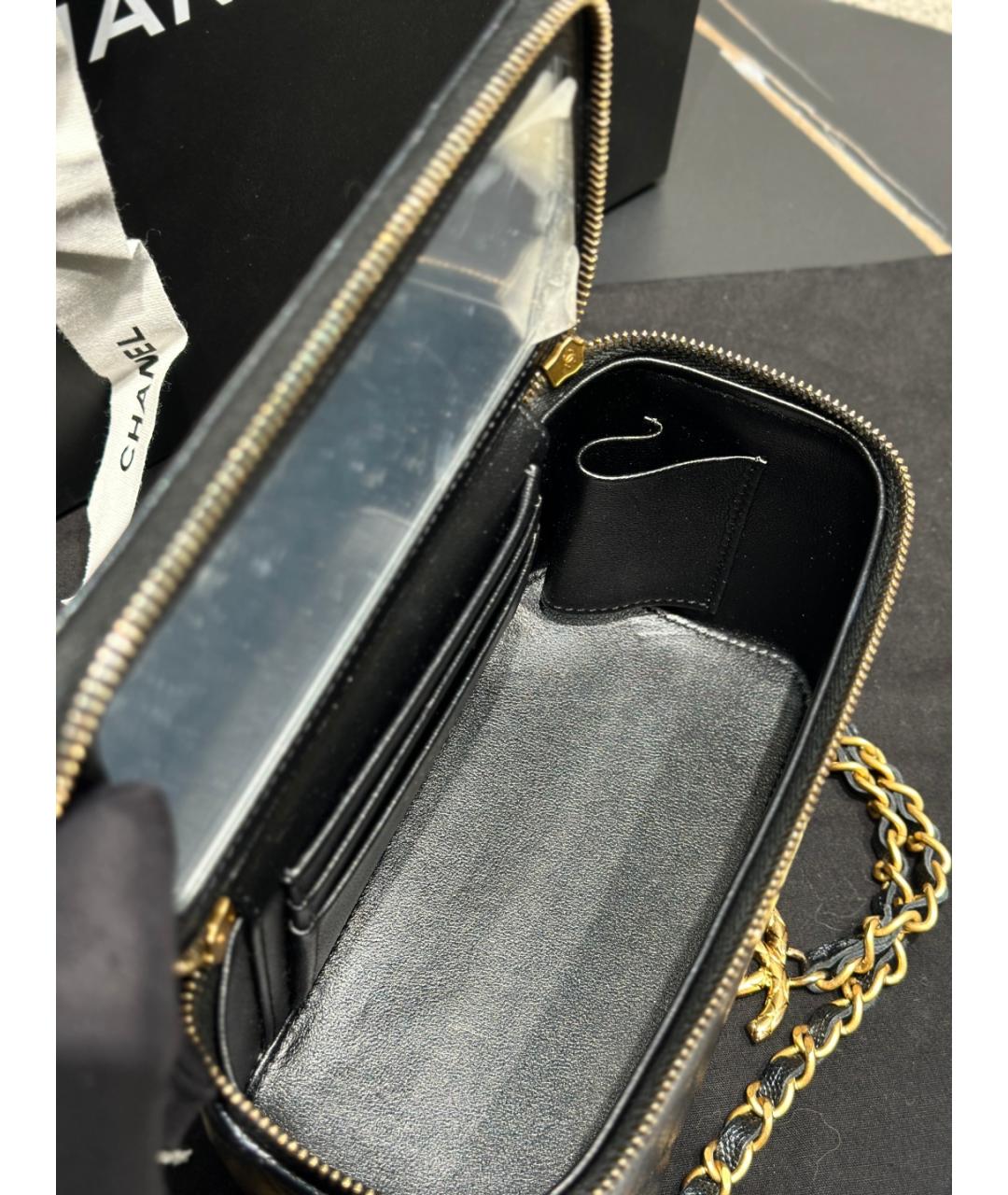 CHANEL Черная кожаная сумка через плечо, фото 8