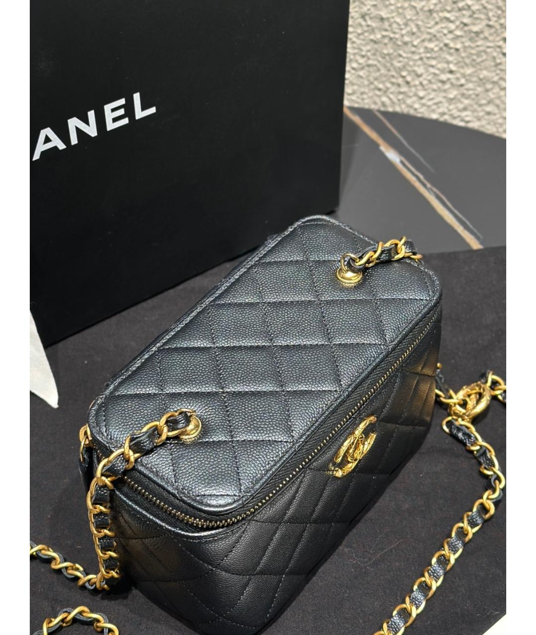 CHANEL Черная кожаная сумка через плечо, фото 5