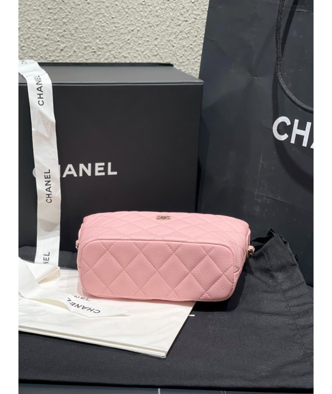 CHANEL Розовая кожаная сумка тоут, фото 6