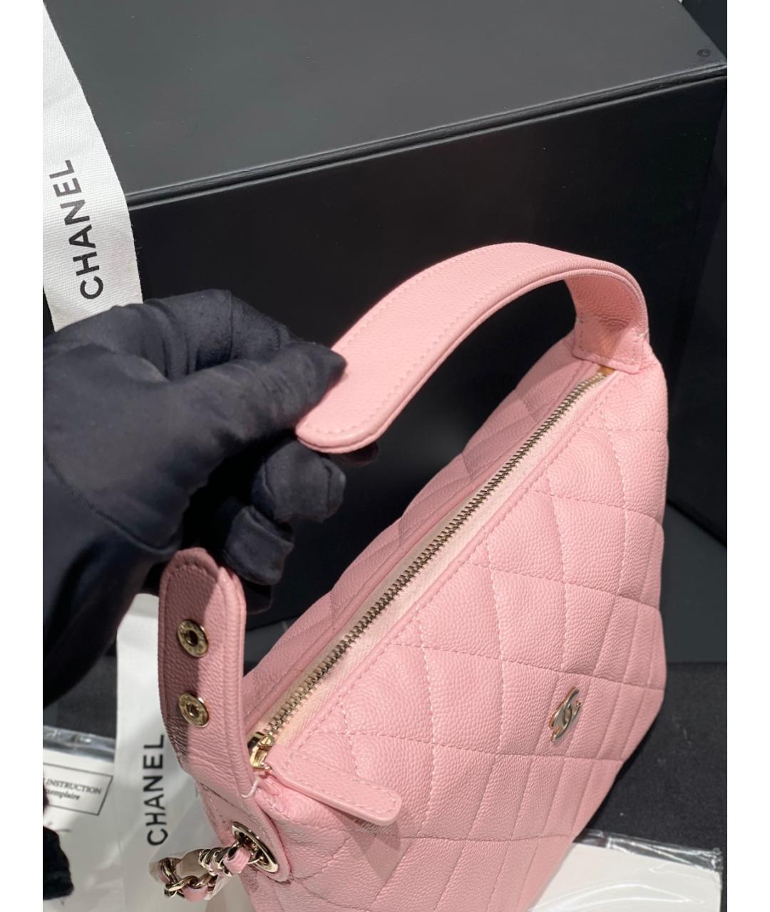 CHANEL Розовая кожаная сумка тоут, фото 7