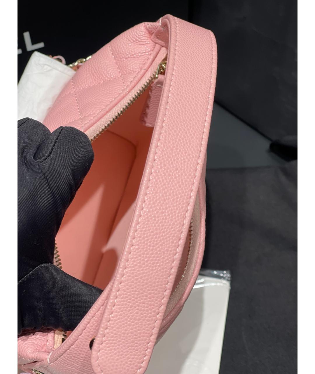 CHANEL Розовая кожаная сумка тоут, фото 8