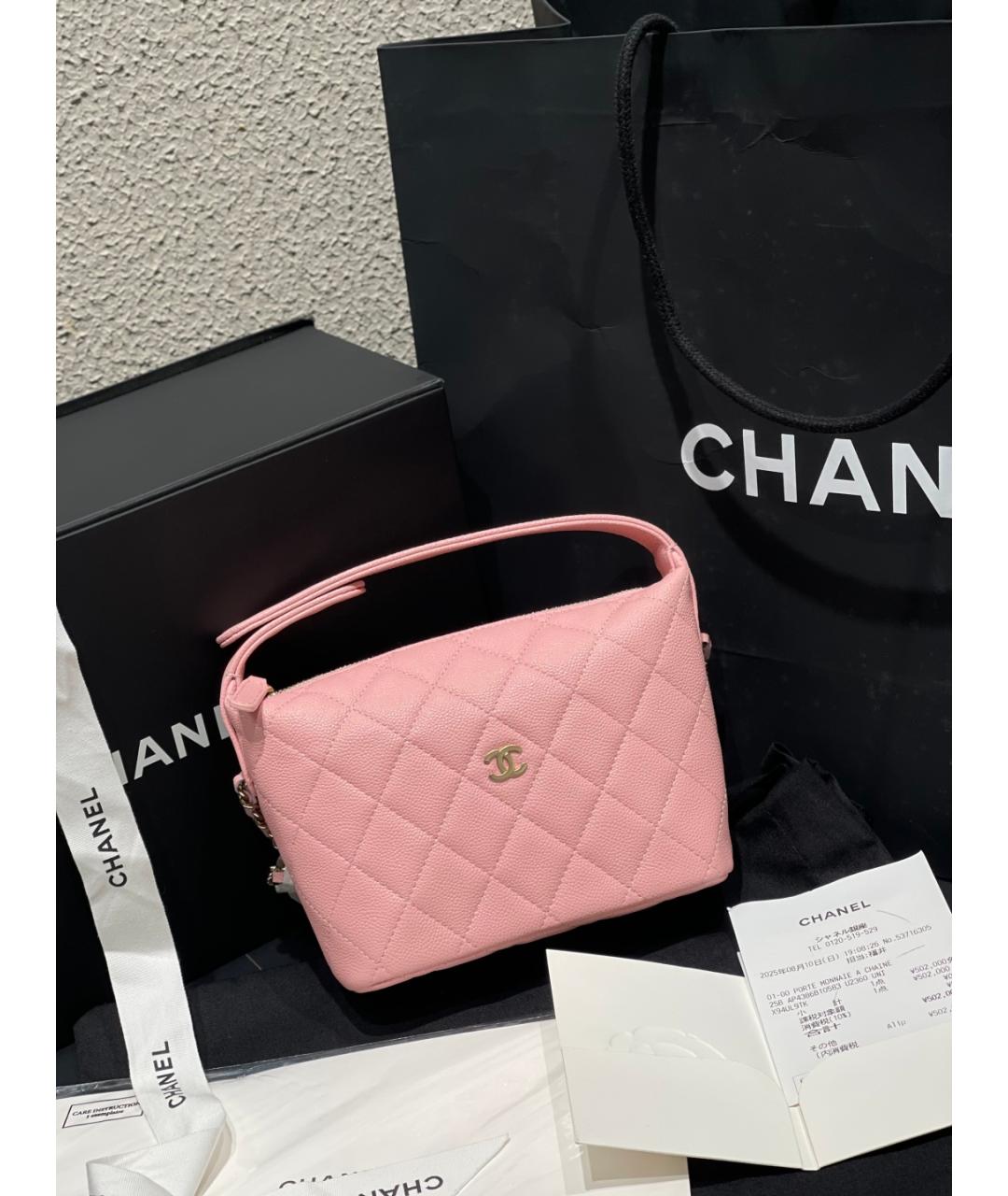 CHANEL Розовая кожаная сумка тоут, фото 2