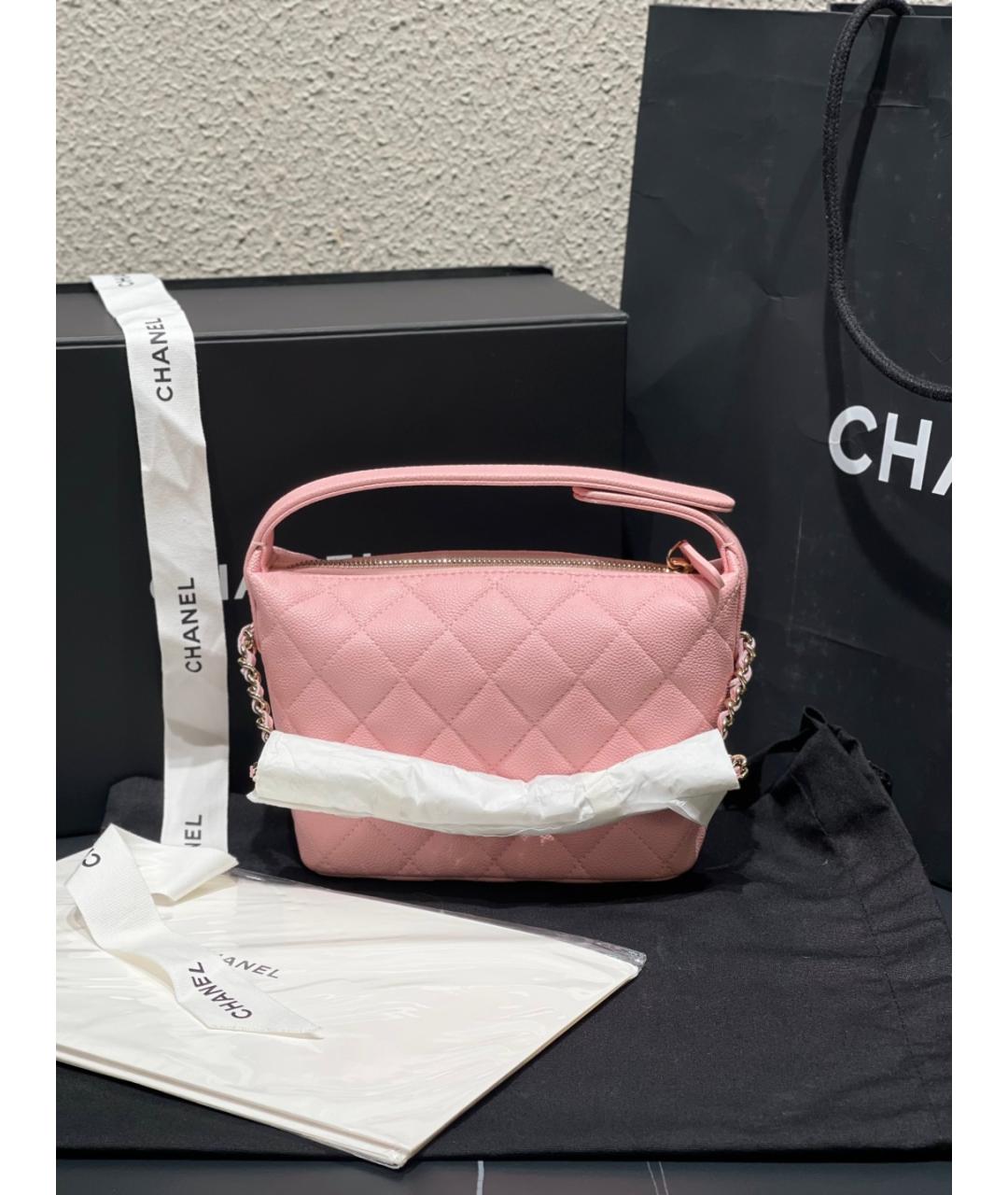 CHANEL Розовая кожаная сумка тоут, фото 5