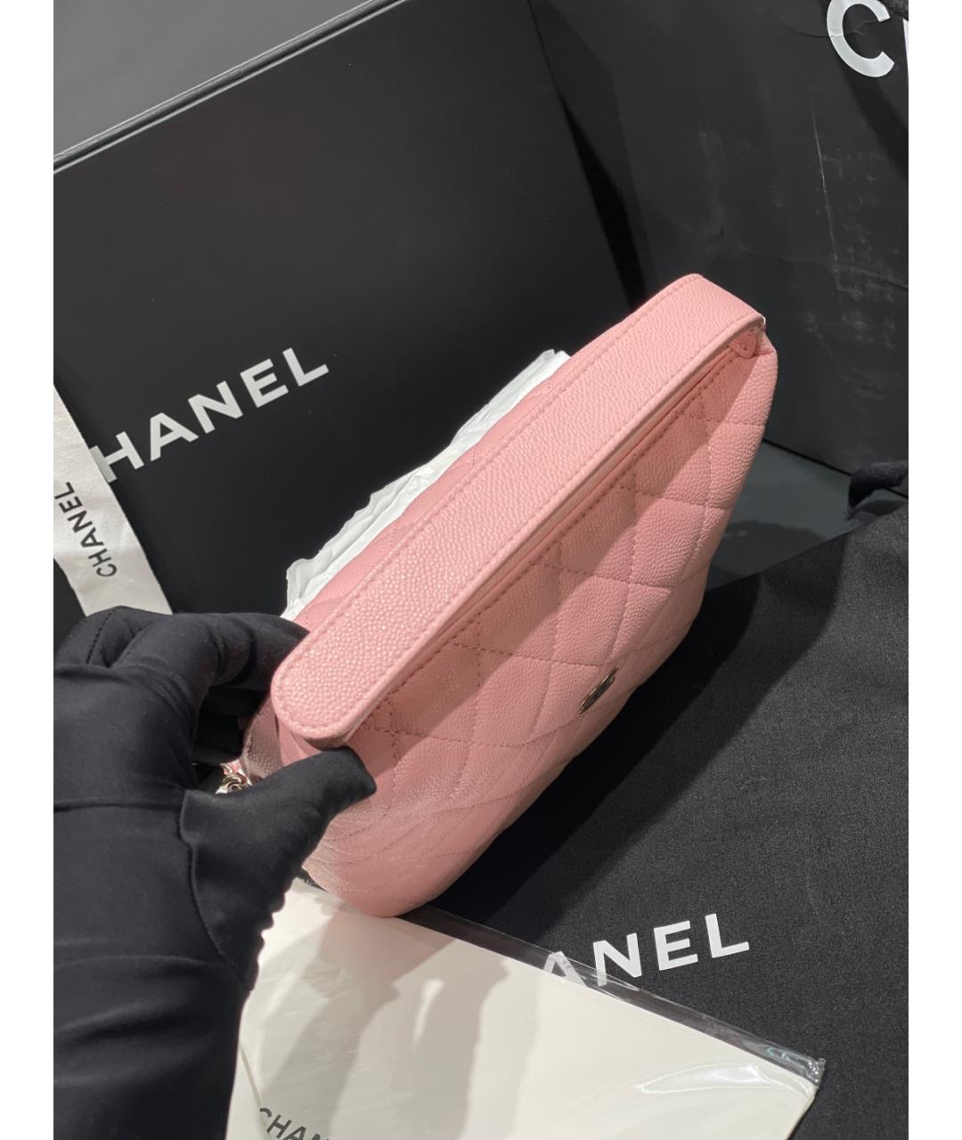 CHANEL Розовая кожаная сумка тоут, фото 3