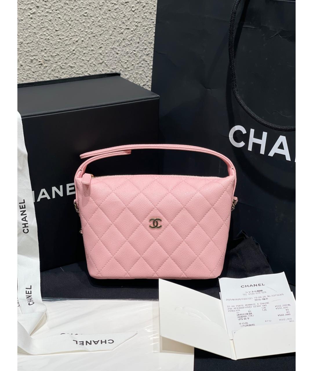 CHANEL Розовая кожаная сумка тоут, фото 9