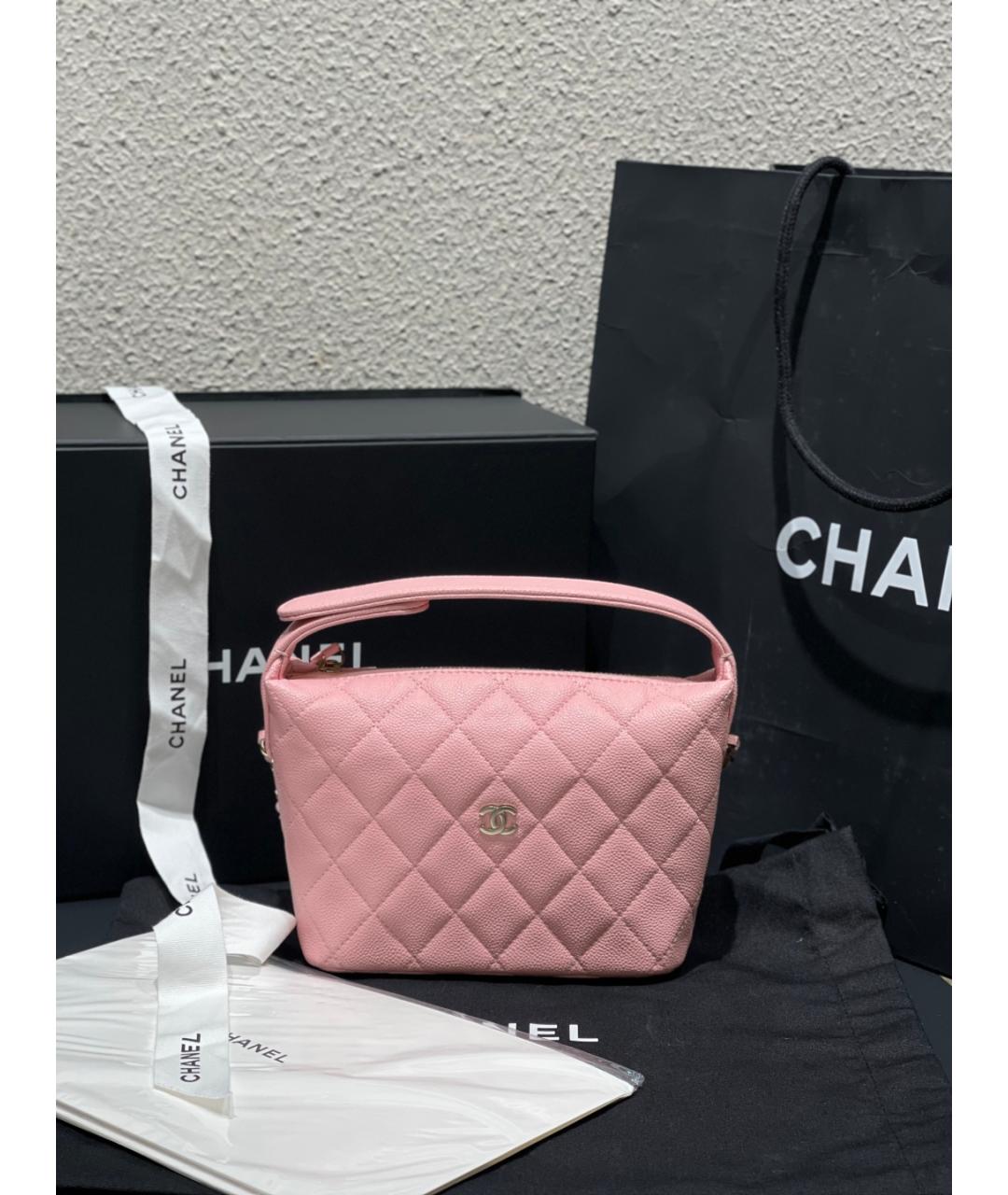 CHANEL Розовая кожаная сумка тоут, фото 10