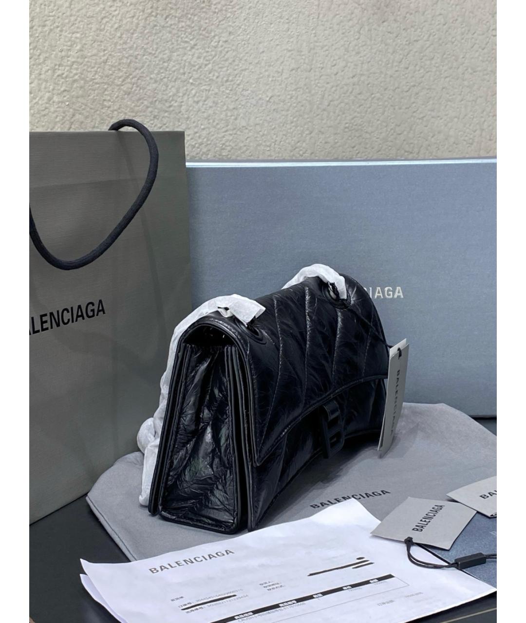 BALENCIAGA Черная кожаная сумка через плечо, фото 5