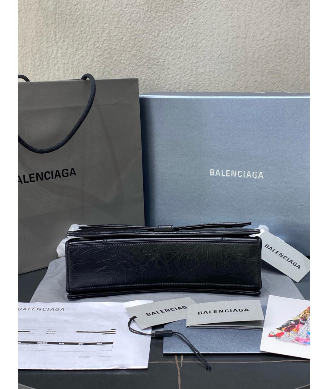 BALENCIAGA Черная кожаная сумка через плечо, фото 7