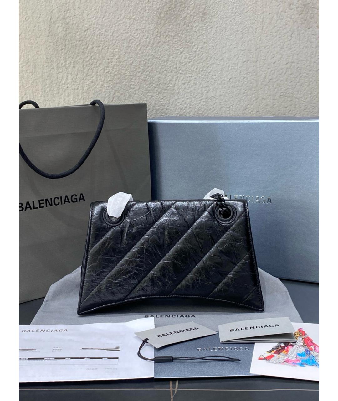 BALENCIAGA Черная кожаная сумка через плечо, фото 3