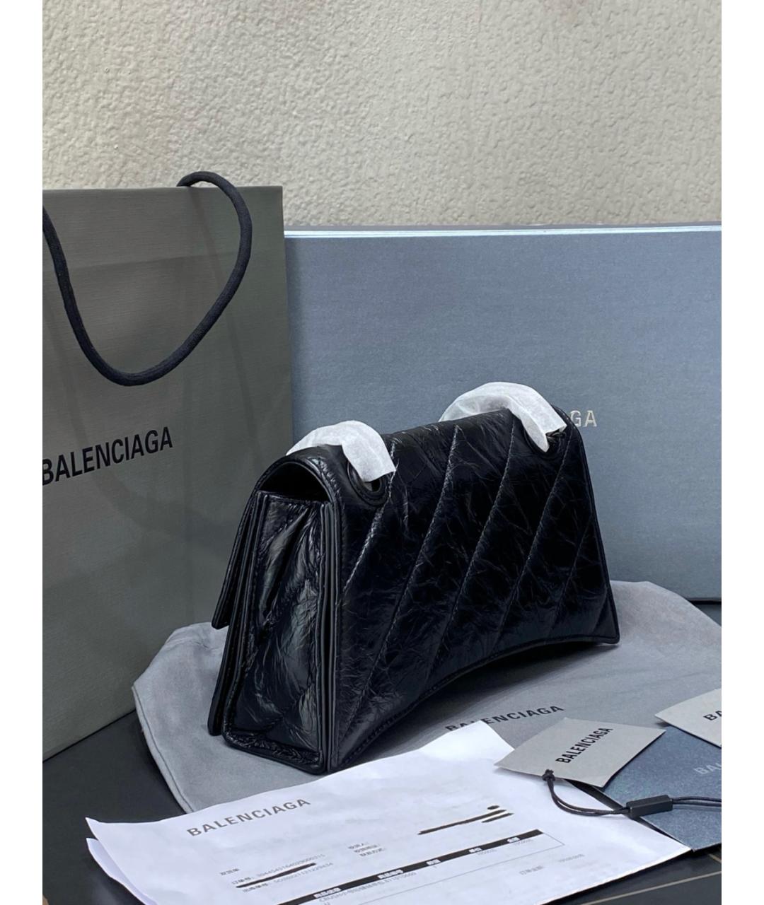 BALENCIAGA Черная кожаная сумка через плечо, фото 6