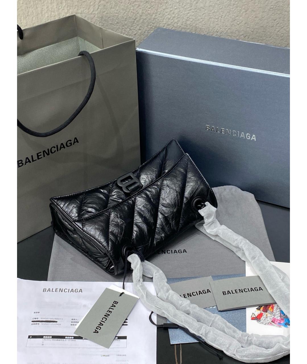 BALENCIAGA Черная кожаная сумка через плечо, фото 8