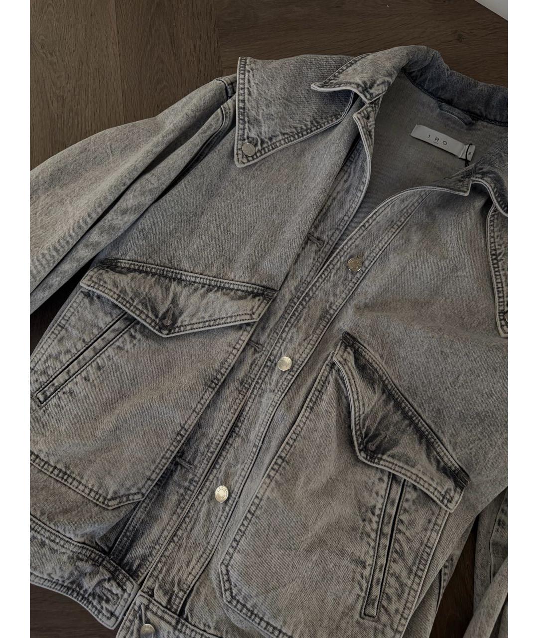 IRO Серая деним куртка, фото 4