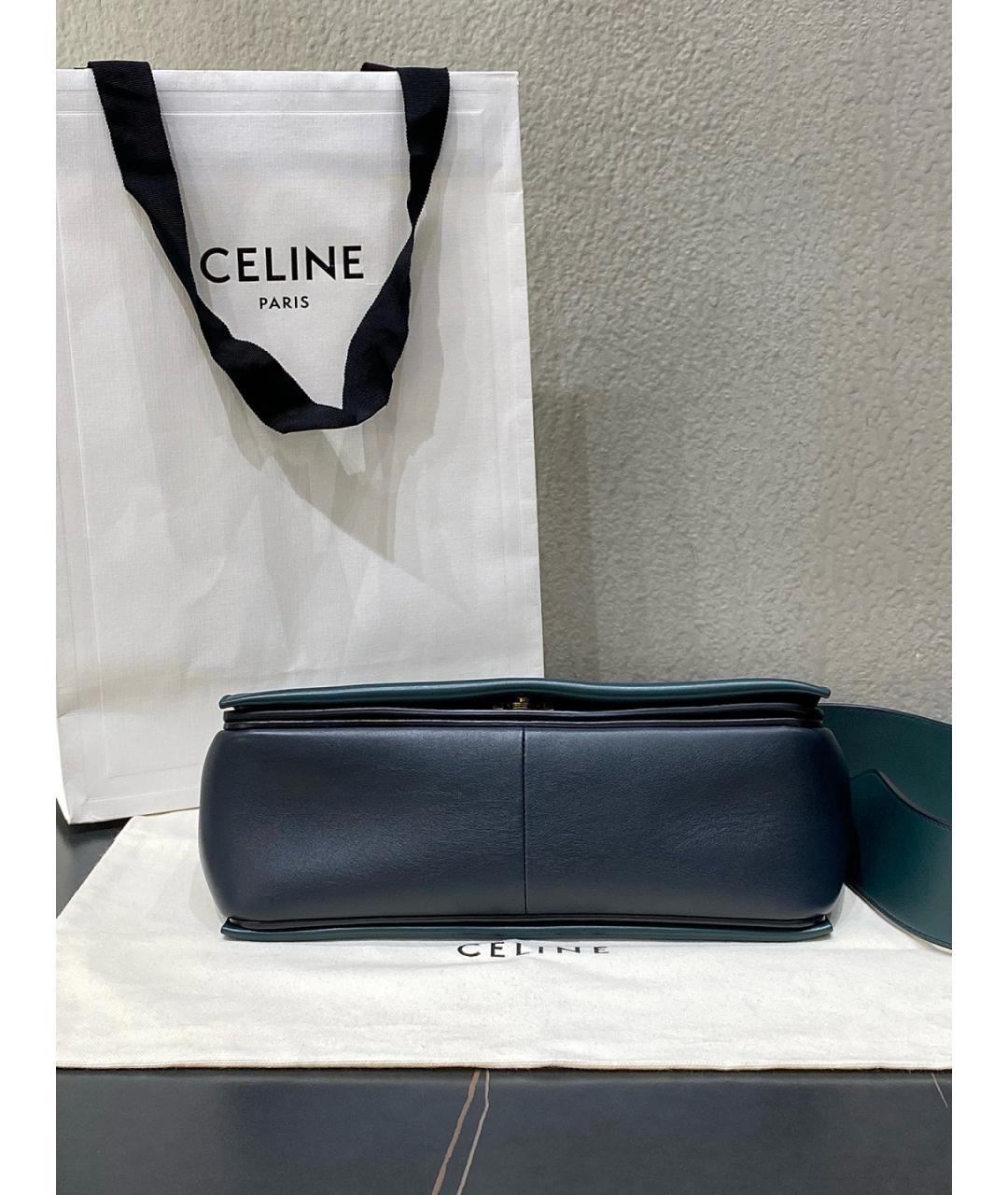 CELINE Зеленая кожаная сумка через плечо, фото 6
