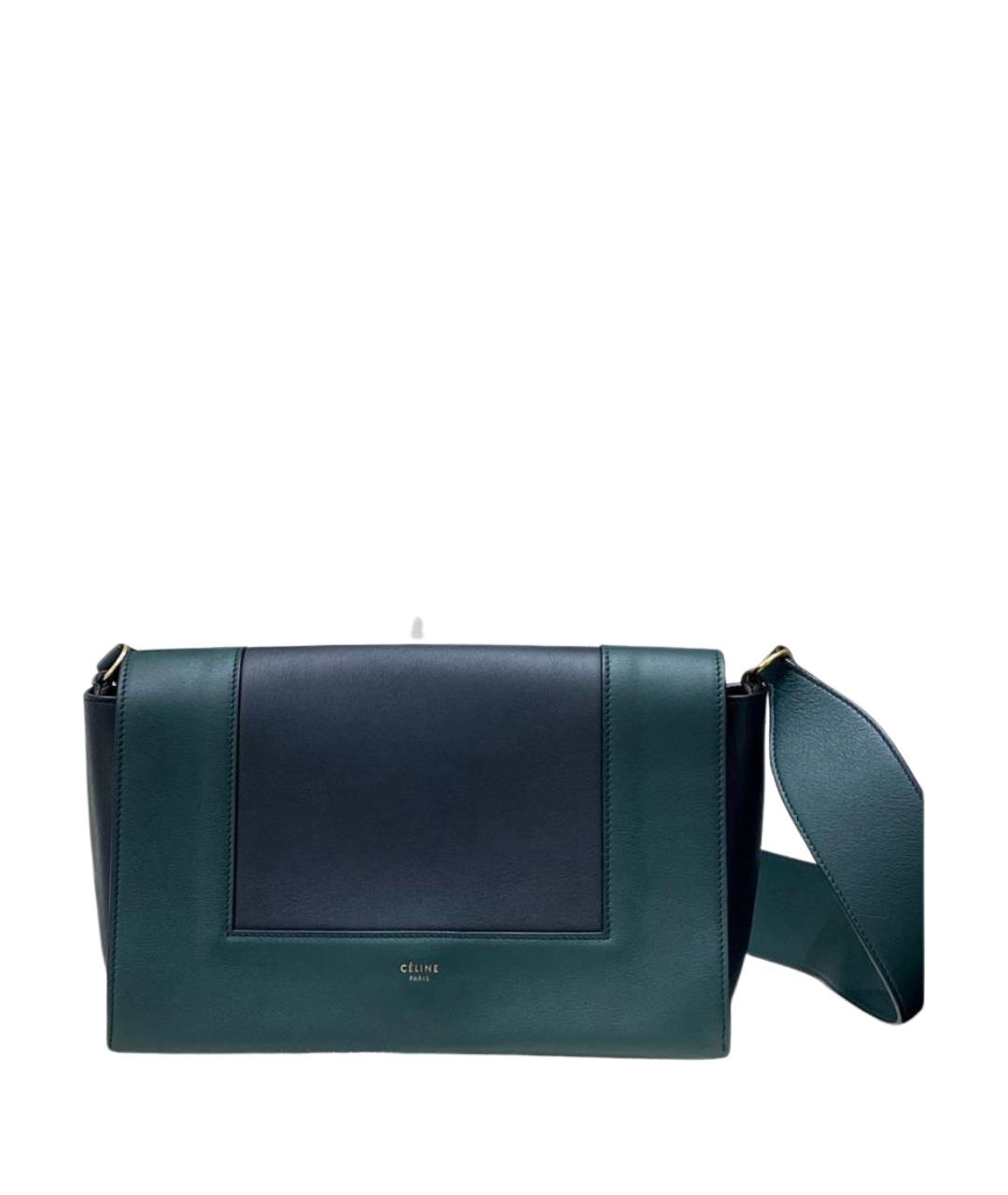 CELINE Зеленая кожаная сумка через плечо, фото 1