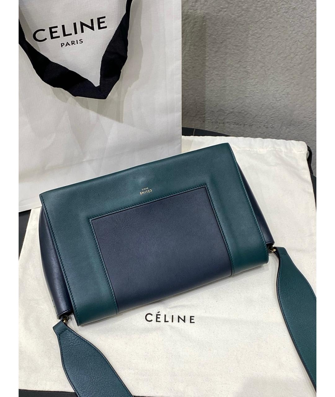 CELINE Зеленая кожаная сумка через плечо, фото 9