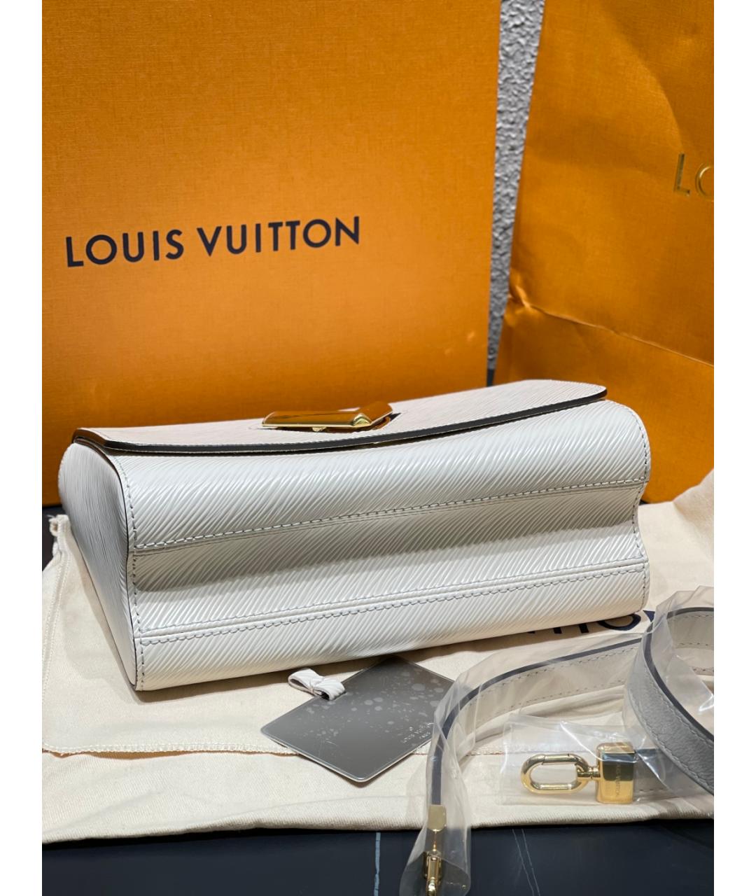 LOUIS VUITTON Белая кожаная сумка через плечо, фото 6
