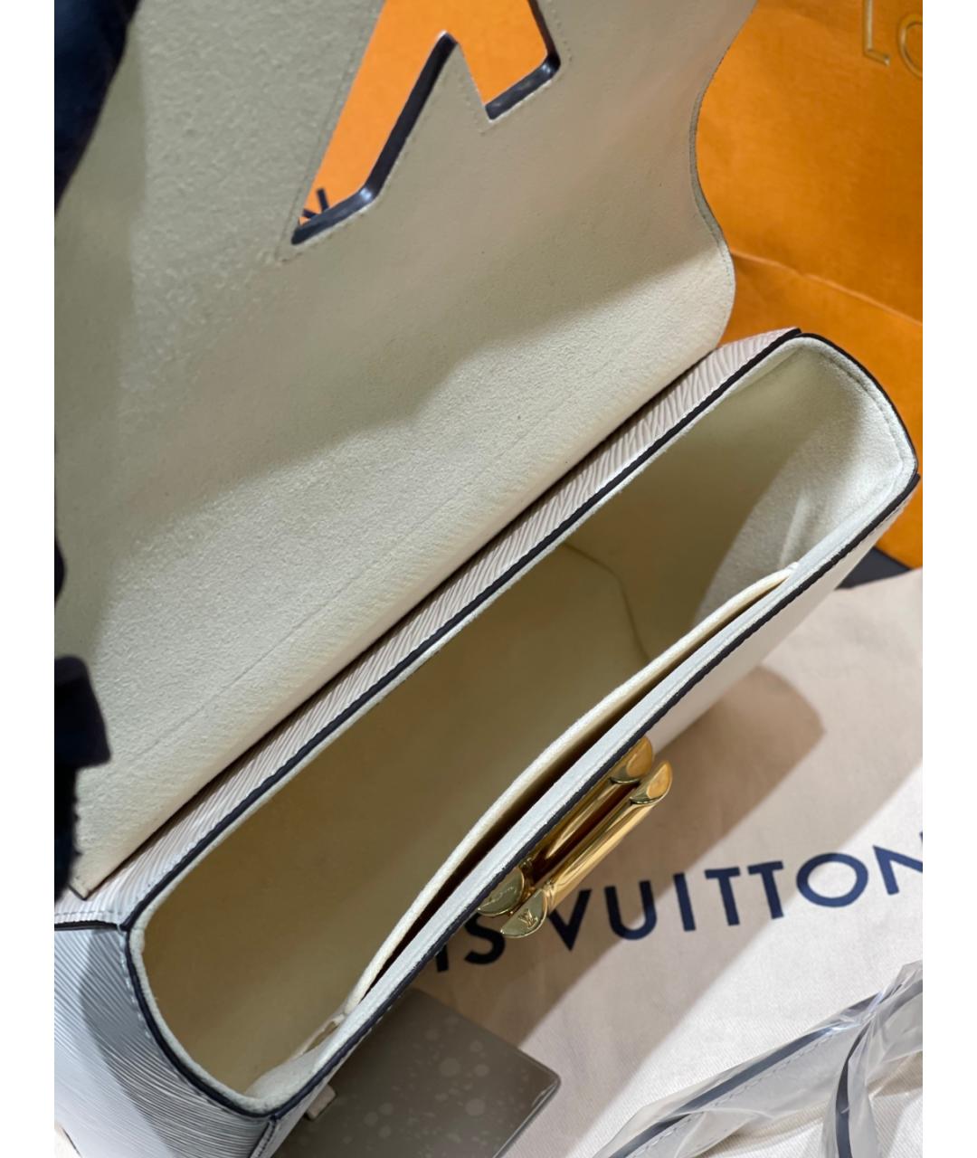 LOUIS VUITTON Белая кожаная сумка через плечо, фото 8