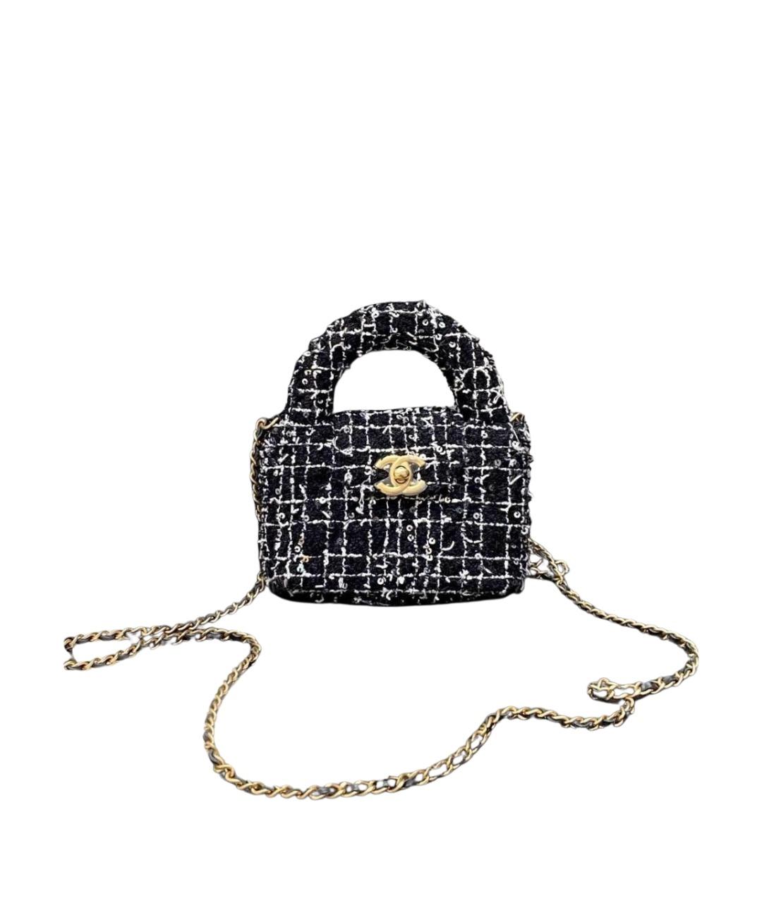 CHANEL Черная твидовая сумка через плечо, фото 1