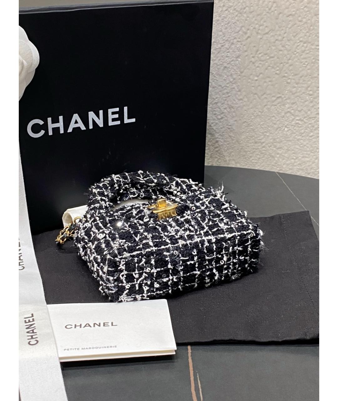 CHANEL Черная твидовая сумка через плечо, фото 7