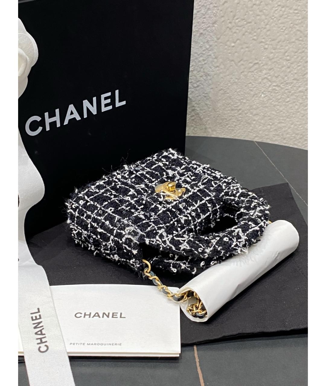 CHANEL Черная твидовая сумка через плечо, фото 8