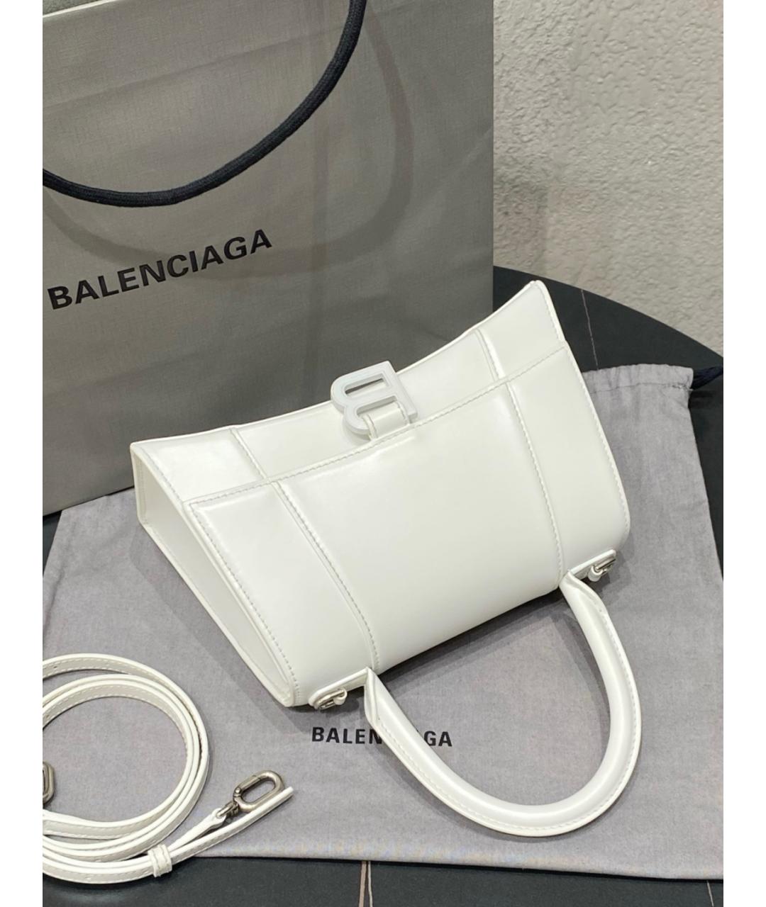BALENCIAGA Белая кожаная сумка тоут, фото 8