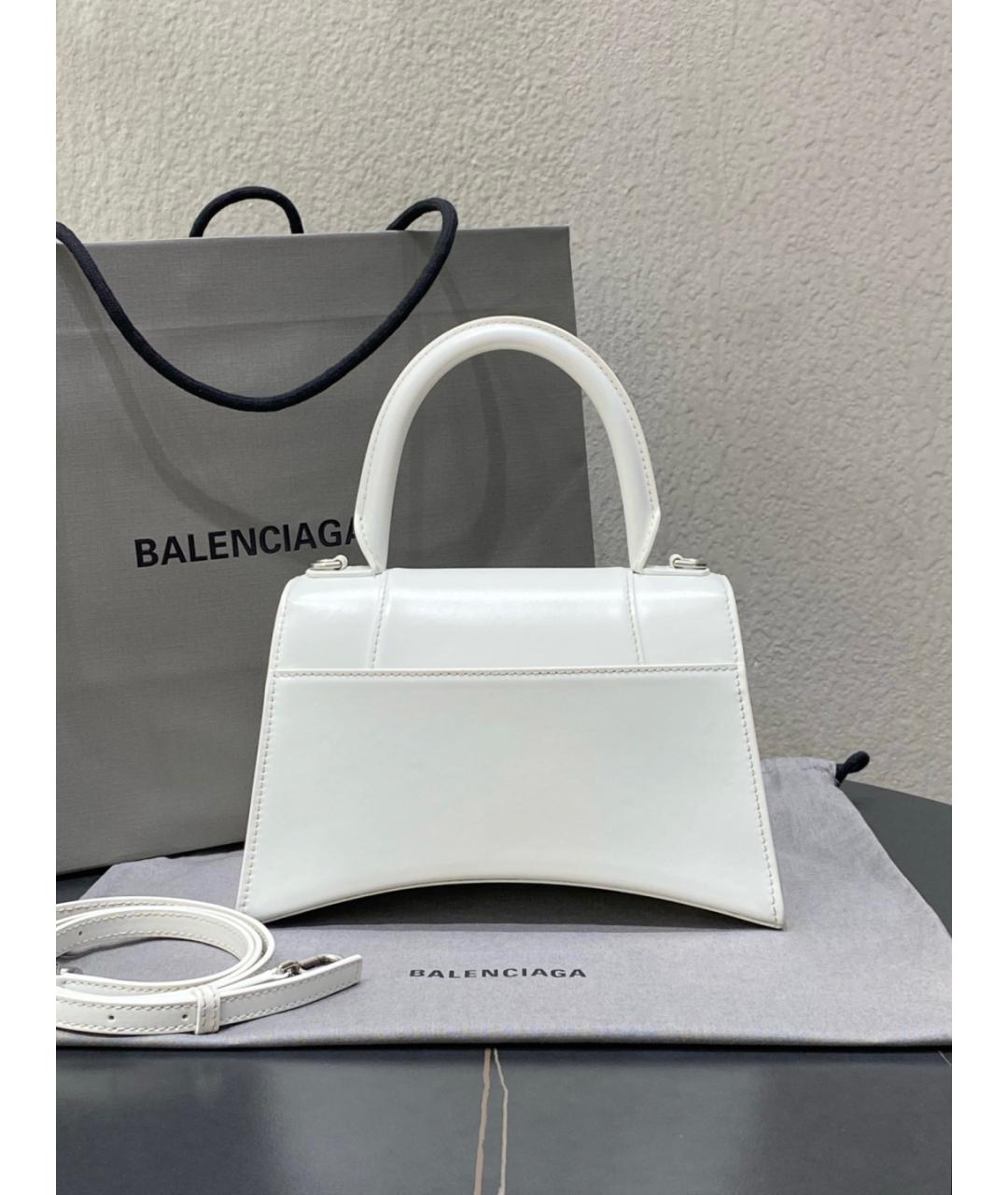 BALENCIAGA Белая кожаная сумка тоут, фото 3