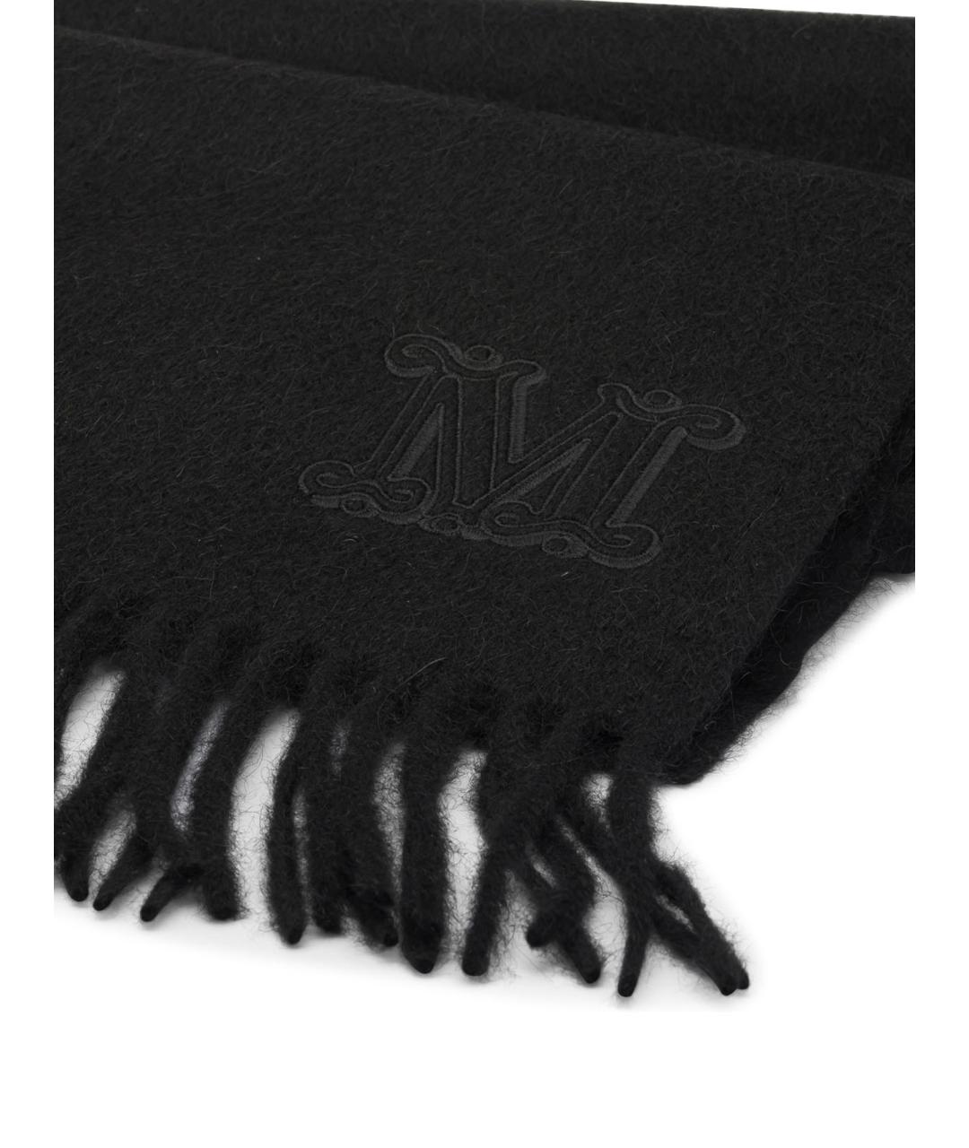 MAX MARA Черный шерстяной шарф, фото 2