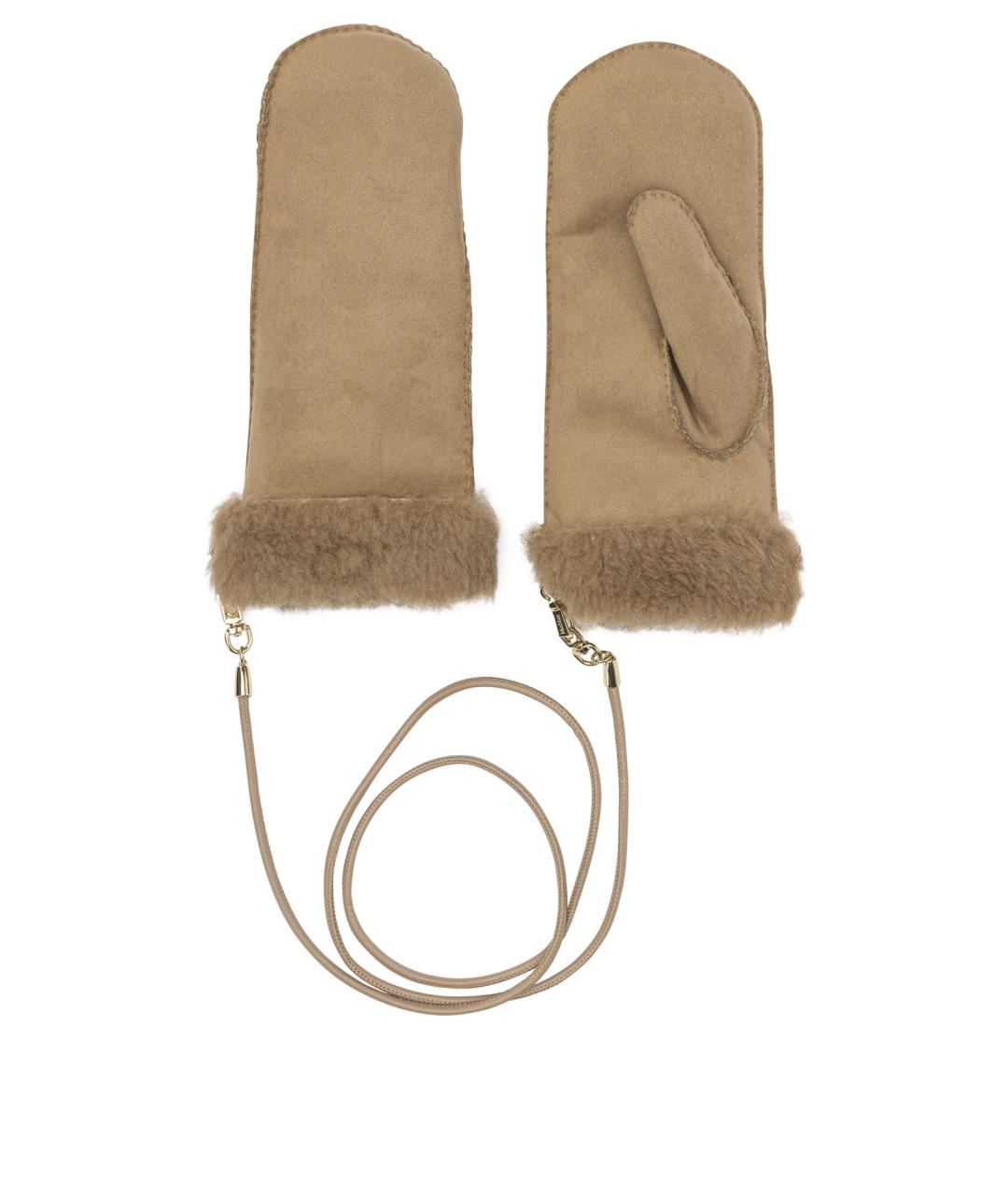 MAX MARA Бежевые варежки, фото 1