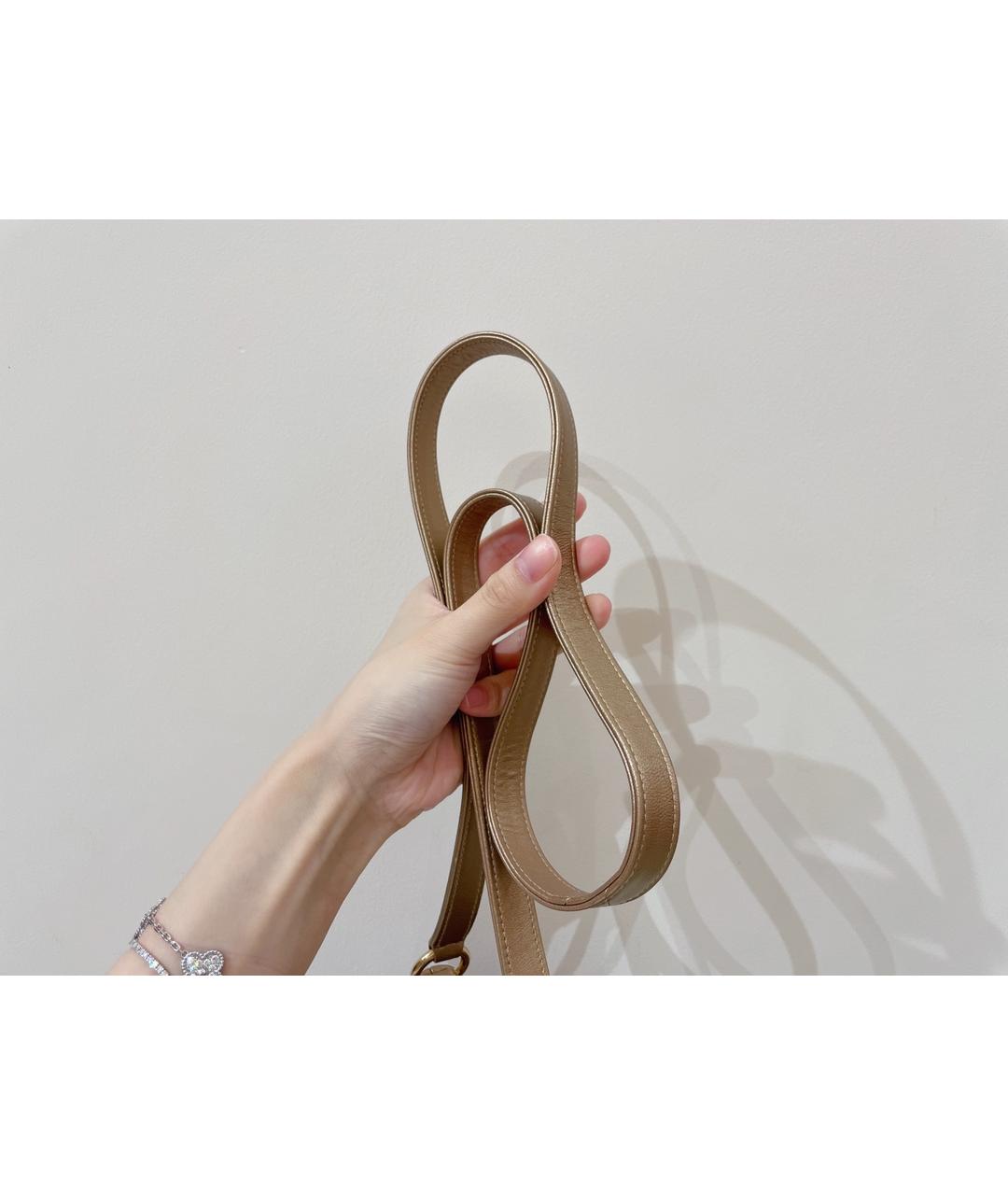 CHANEL Золотая кожаная сумка тоут, фото 9