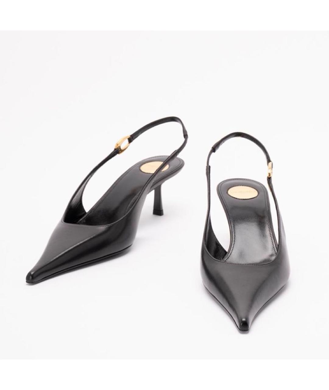 SAINT LAURENT Черные кожаные туфли, фото 4