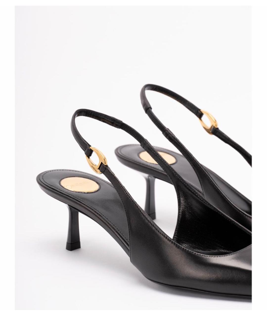 SAINT LAURENT Черные кожаные туфли, фото 5