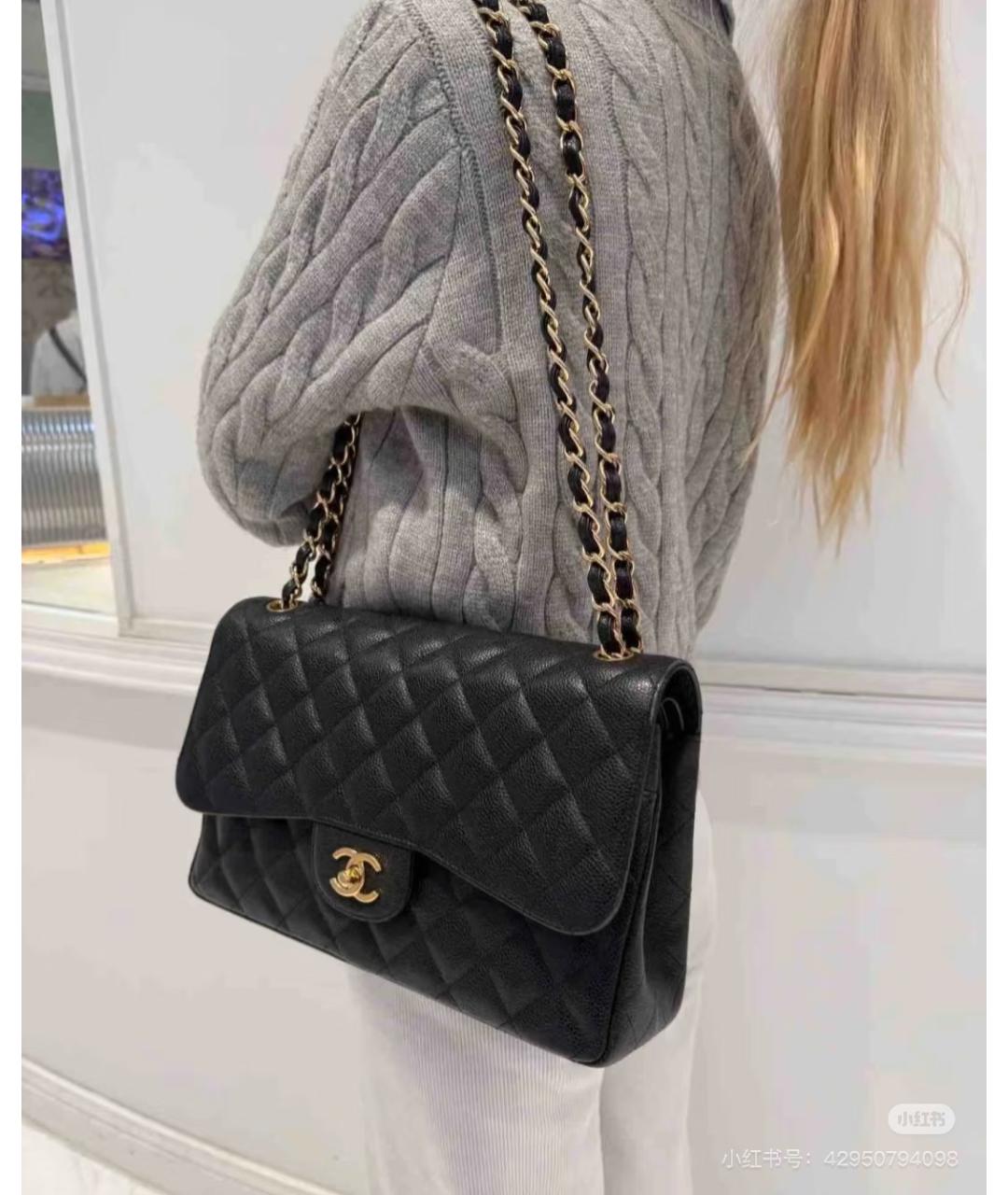 CHANEL Черная кожаная сумка через плечо, фото 6