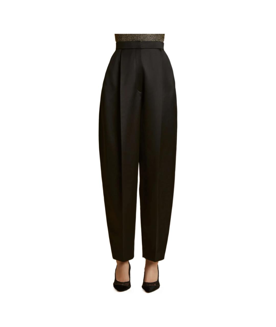 KHAITE Черные вискозные прямые брюки, фото 2