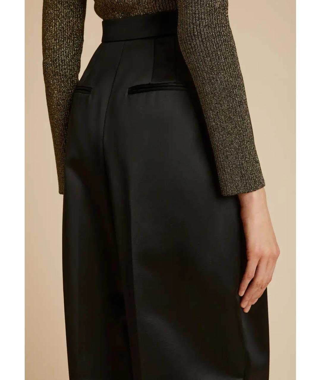 KHAITE Черные вискозные прямые брюки, фото 4
