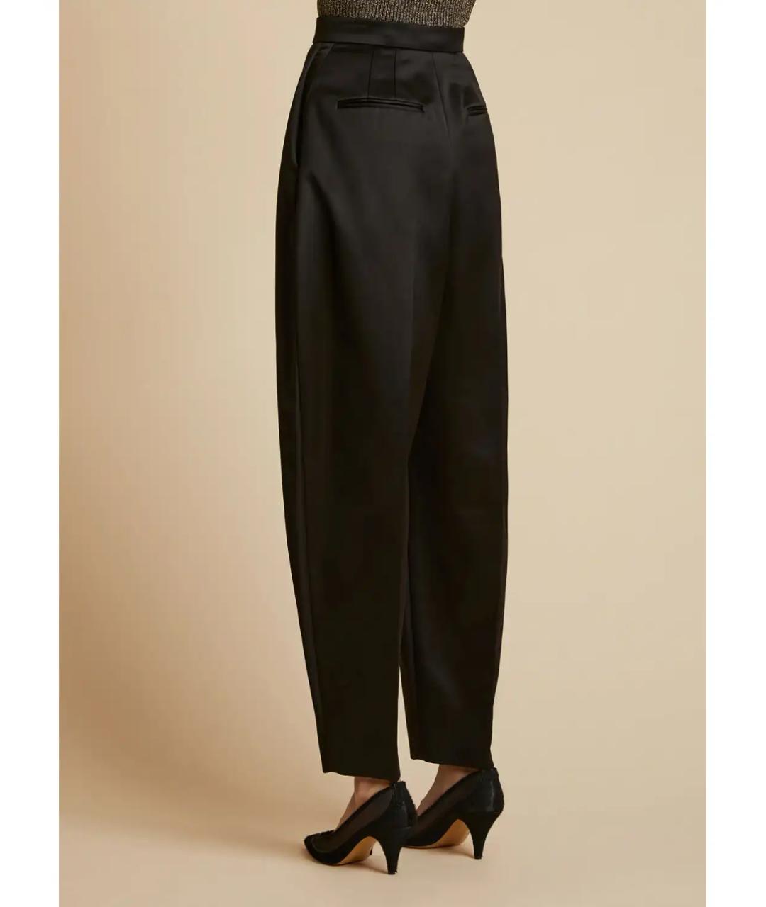 KHAITE Черные вискозные прямые брюки, фото 5