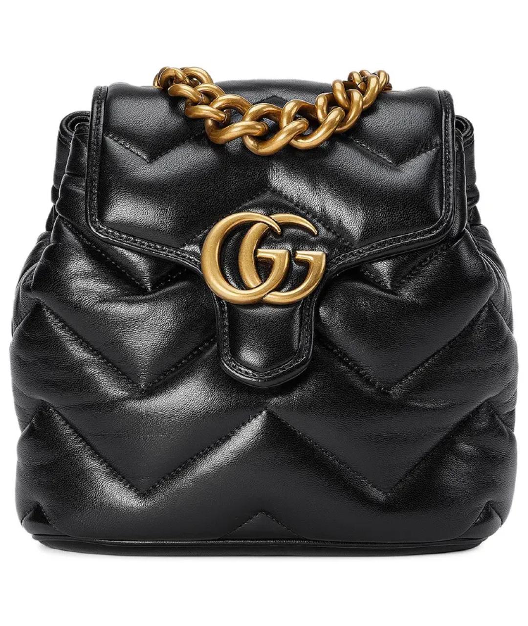 GUCCI Черный кожаный рюкзак, фото 1