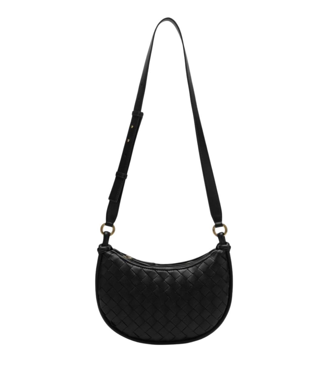 BOTTEGA VENETA Черная кожаная сумка через плечо, фото 1