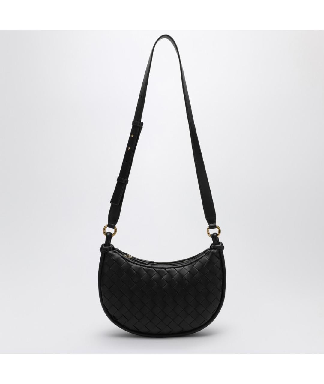 BOTTEGA VENETA Черная кожаная сумка через плечо, фото 7