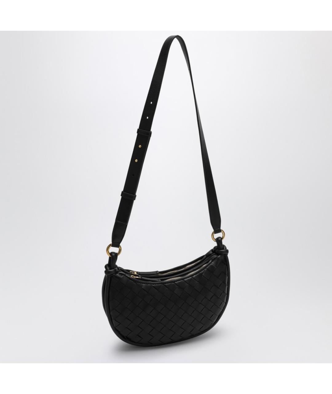 BOTTEGA VENETA Черная кожаная сумка через плечо, фото 3