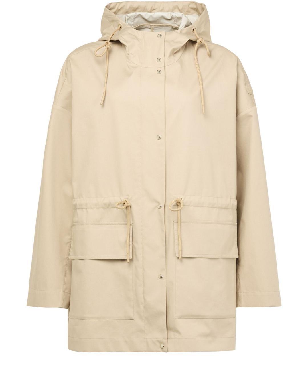 MONCLER Бежевая хлопко-эластановая парка, фото 1