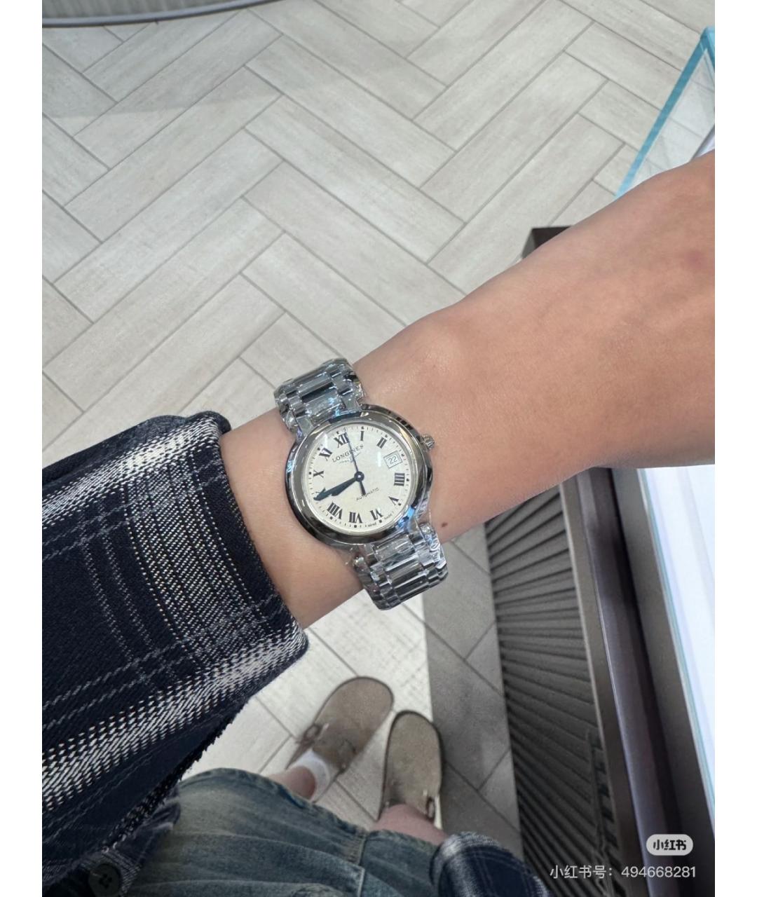 LONGINES Белые металлические часы, фото 10