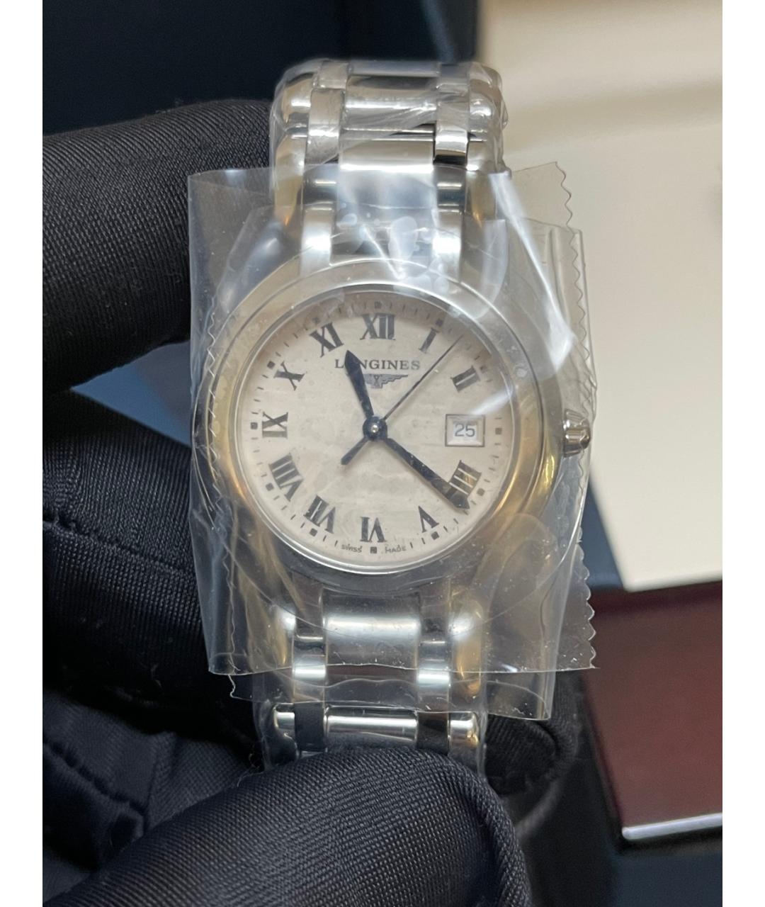 LONGINES Белые металлические часы, фото 4