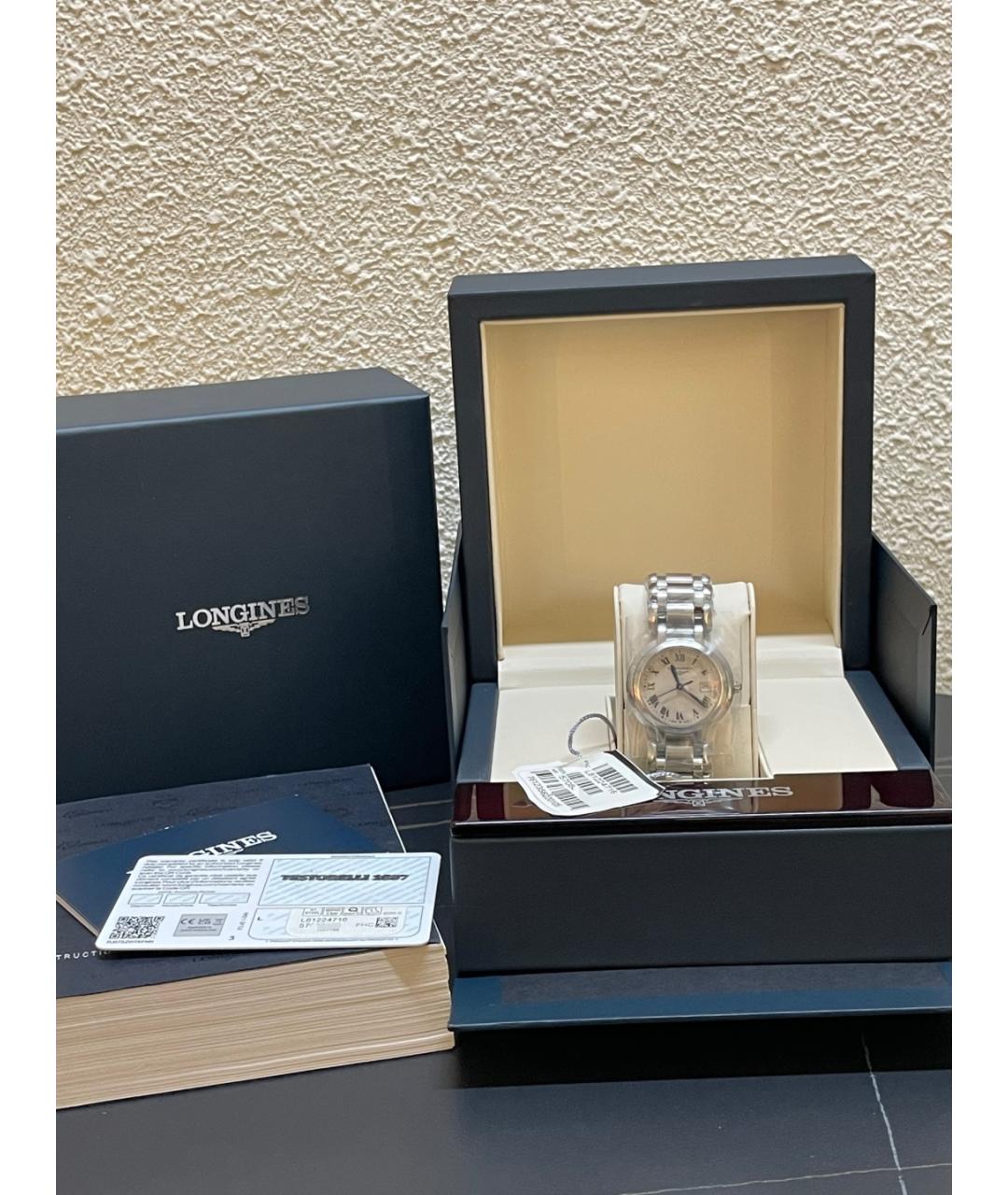 LONGINES Белые металлические часы, фото 3