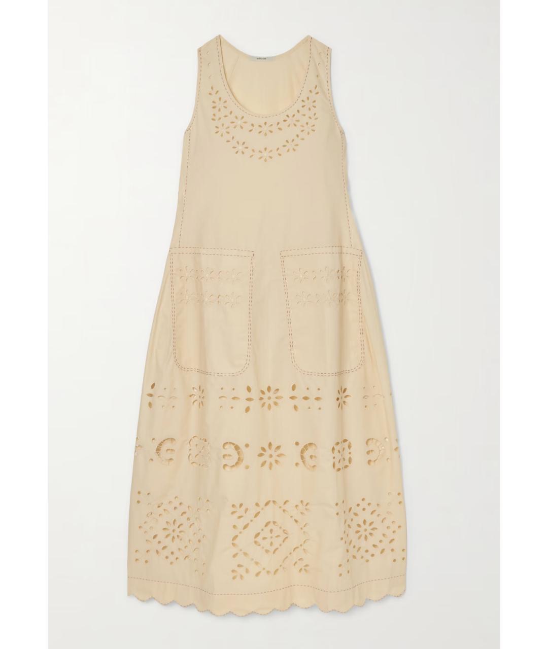 VITA KIN Бежевое хлопковое повседневное платье, фото 5