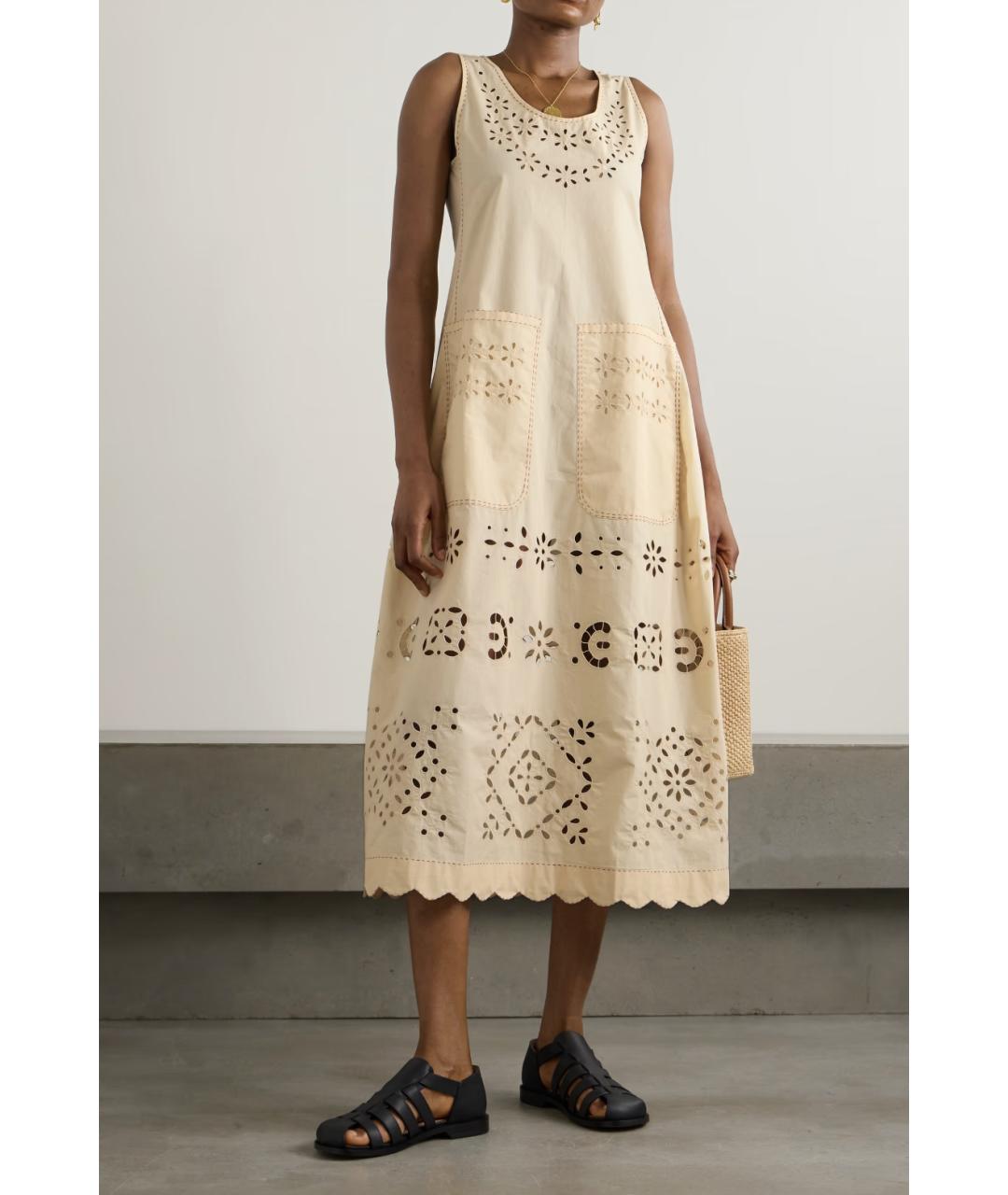 VITA KIN Бежевое хлопковое повседневное платье, фото 2