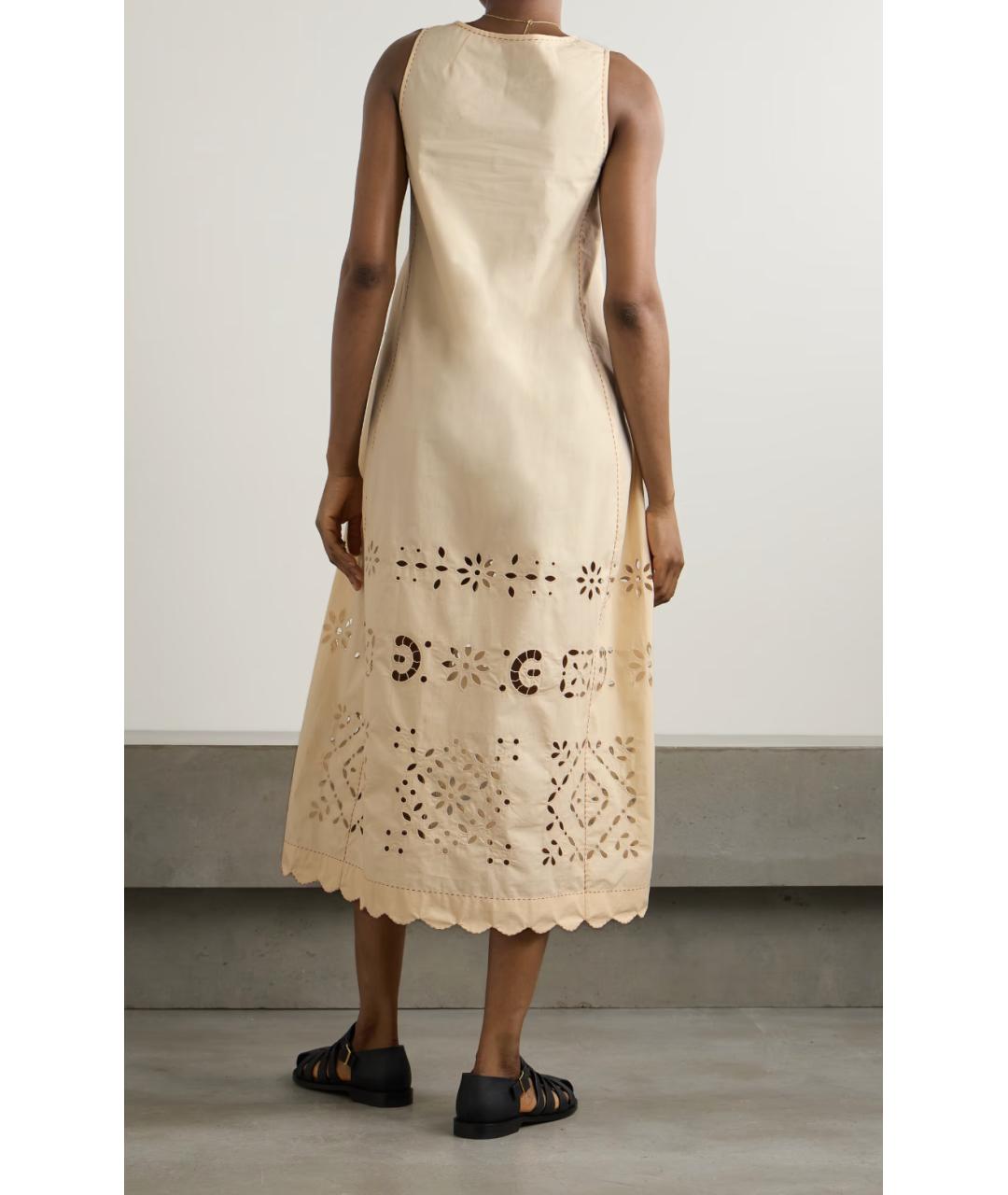 VITA KIN Бежевое хлопковое повседневное платье, фото 3