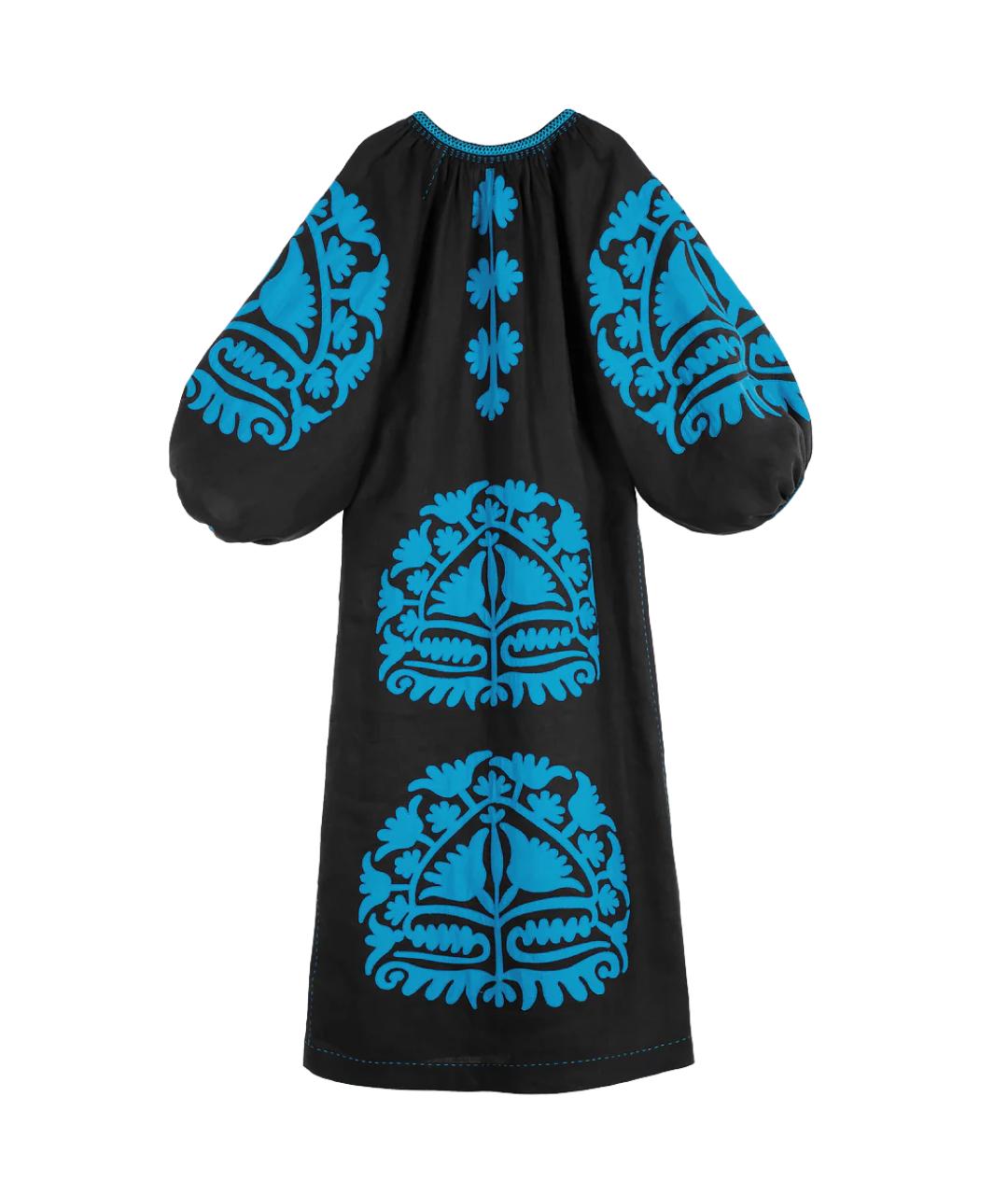 VITA KIN Бирюзовое льняное повседневное платье, фото 2