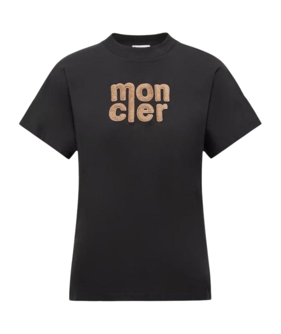 MONCLER Черная хлопковая футболка, фото 1