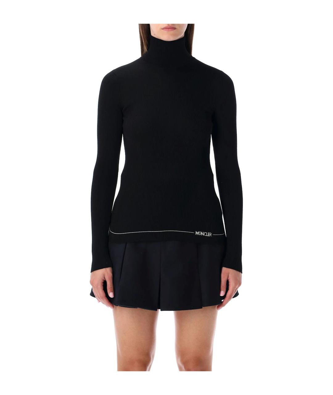 MONCLER Черный шерстяной джемпер / свитер, фото 2